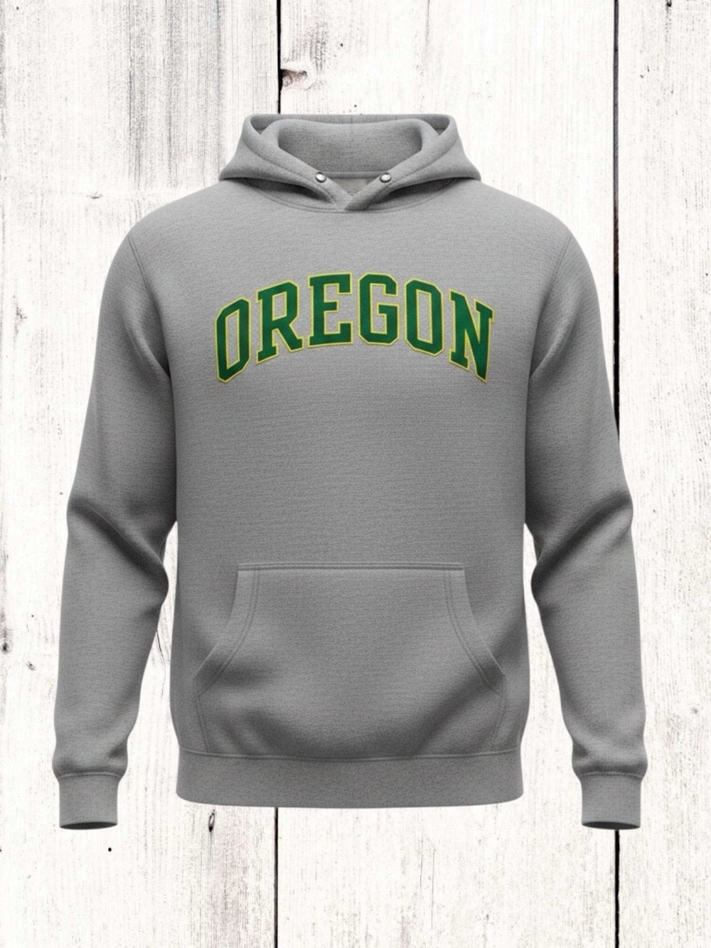 Vintage Oregon Hooded Sweatshirt circa 2007 - Gray with Green Lettering